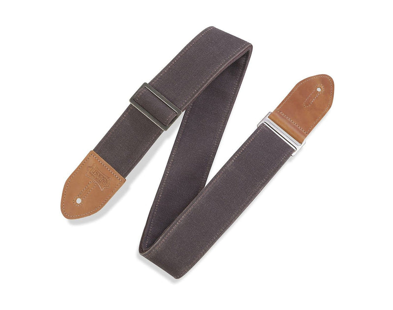 Levy's 2" Traveler Waxed Canvas Guitar Strap - Brown