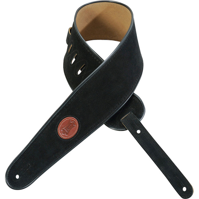 Levy's 4" Wide Suede Bass Guitar Strap - Black