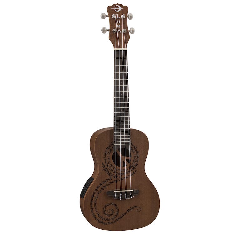 Luna Ukulele MALUHIA Peace Concert w/Preamp & Bag