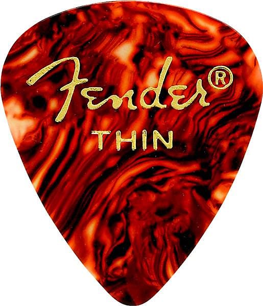 Fender Classic Celluloid 351 Shape Picks Thin Tortoise Shell 12 Count