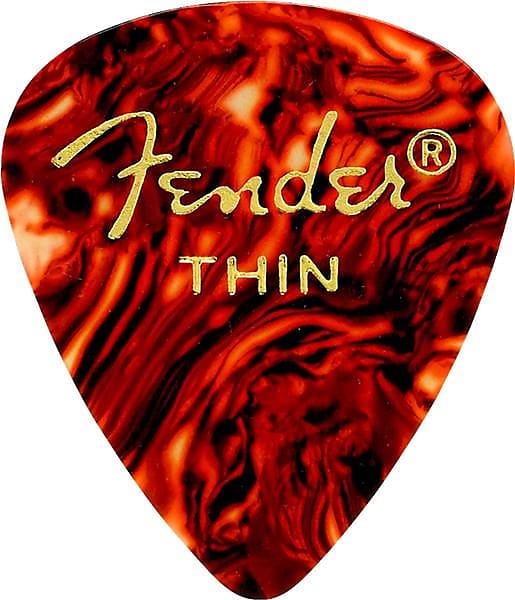 Fender Classic Celluloid 351 Shape Picks Thin Tortoise Shell 12 Count