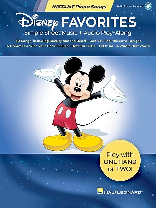 Disney Favorites - Instant Piano Songs Simple Sheet Music Audio Play-Along