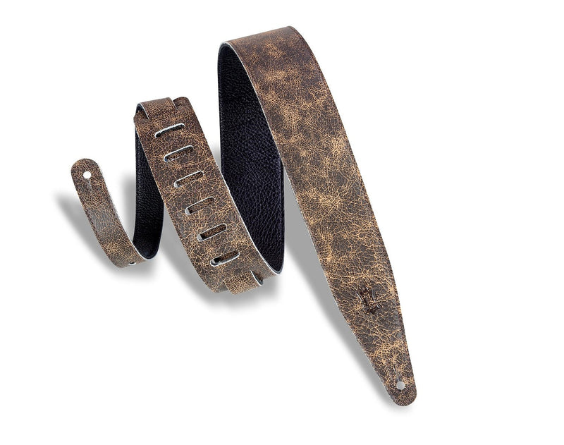 Levy's 2.5" Distressed Leather Guitar Strap - Brown