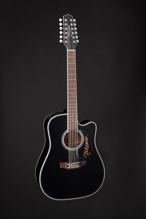 Takamine EF381DX Dreadnought Acoustic-Electric Guitar - Black with Maple