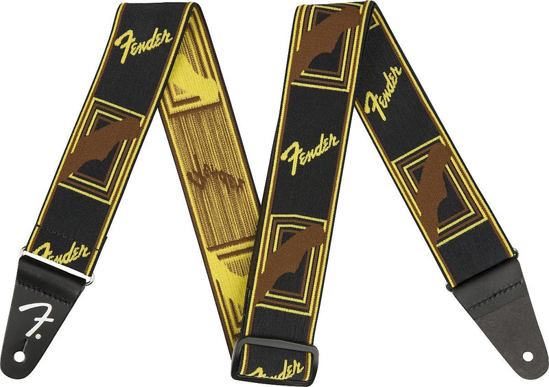 Fender Weighless™ 2" Mono Strap, Black/Yellow/Brown