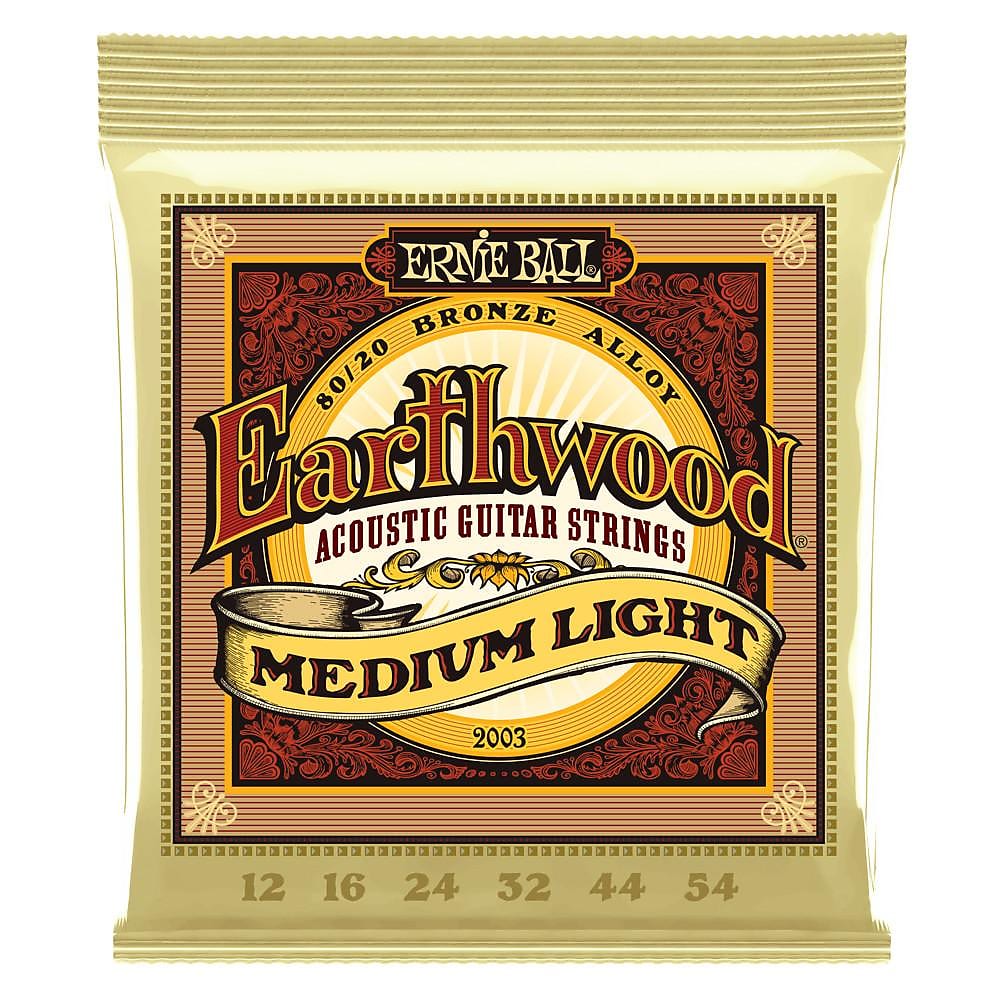 Ernie Ball 2003 Earthwood Medium Light 80/20 Bronze Acoustic Guitar Strings