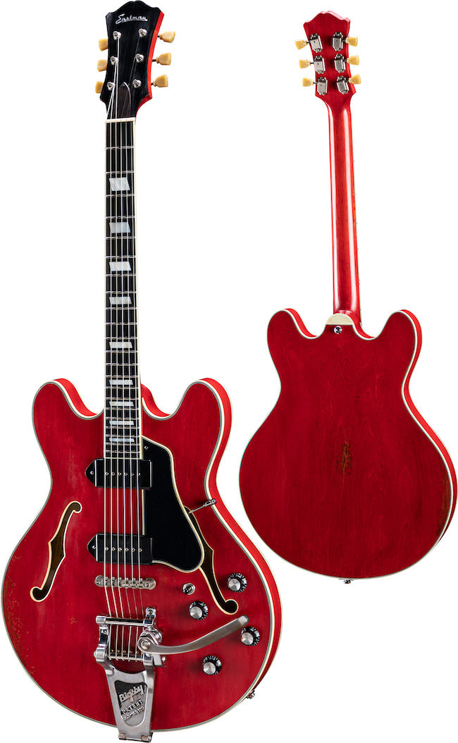 Eastman T64/V-RD Thinline Electric Guitar - Antique Red Varnish