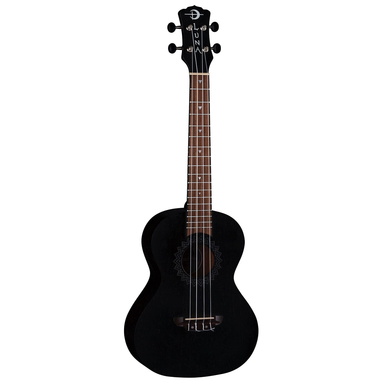 Luna Ukulele Vintage Mahogany Tenor Black Satin