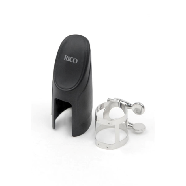 Rico RAS1N Ligature & Cap, Alto Saxophone, Nickel