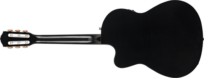Fender CN-140SCE Nylon Thinline, Walnut Fingerboard, Black w/case