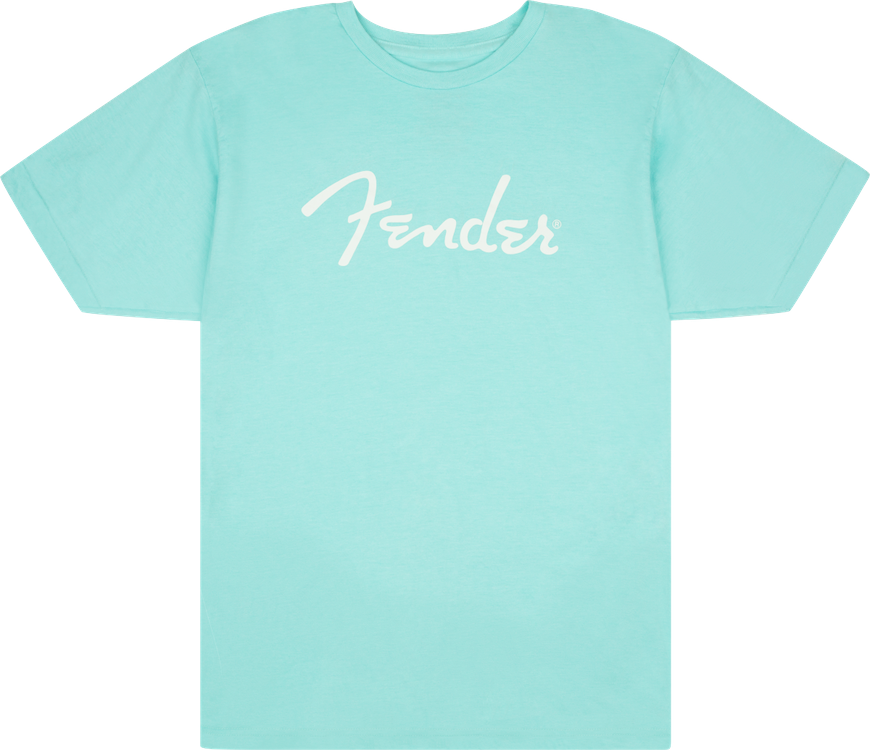 Fender Spaghetti Logo T-Shirt, Daphne Blue, Large