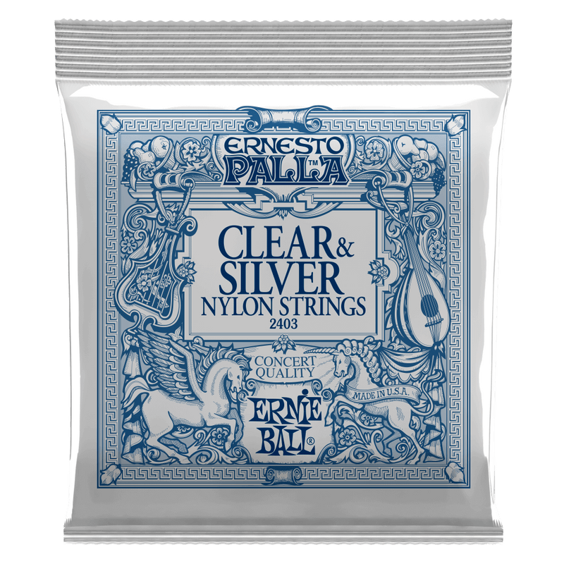 Ernie Ball 2403 Ernesto Palla Clear & Silver Nylon Classical Guitar Strings