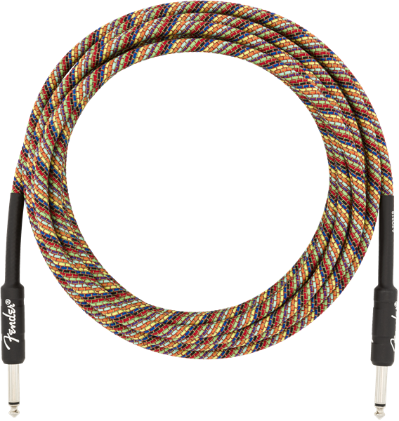 Fender 18.6' Festival Instrument Cable, Pure Hemp, Rainbow