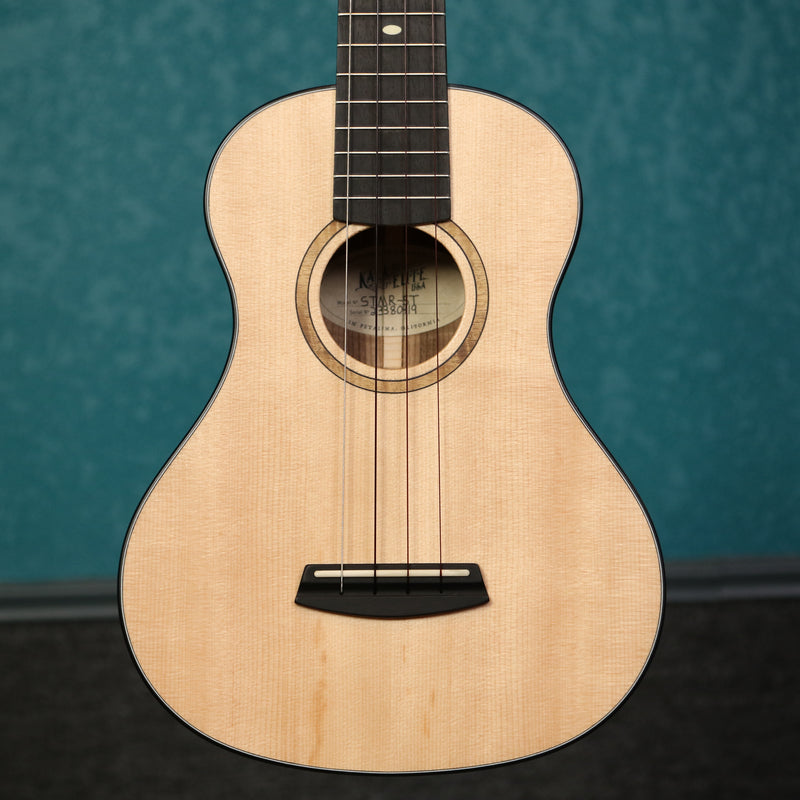 Kala Elite Ukulele USA Solid Sitka Spruce Top Myrtle Super Tenor With Arch Top Hard Case