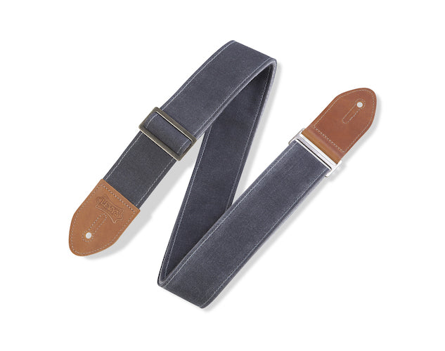Levy's 2" Wide Waxed Canvas Guitar Strap - Grey