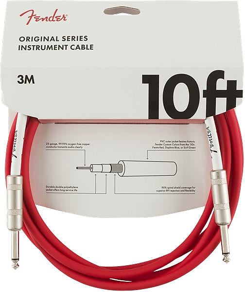 Fender Original Series Instrument Cable, 10', Fiesta Red