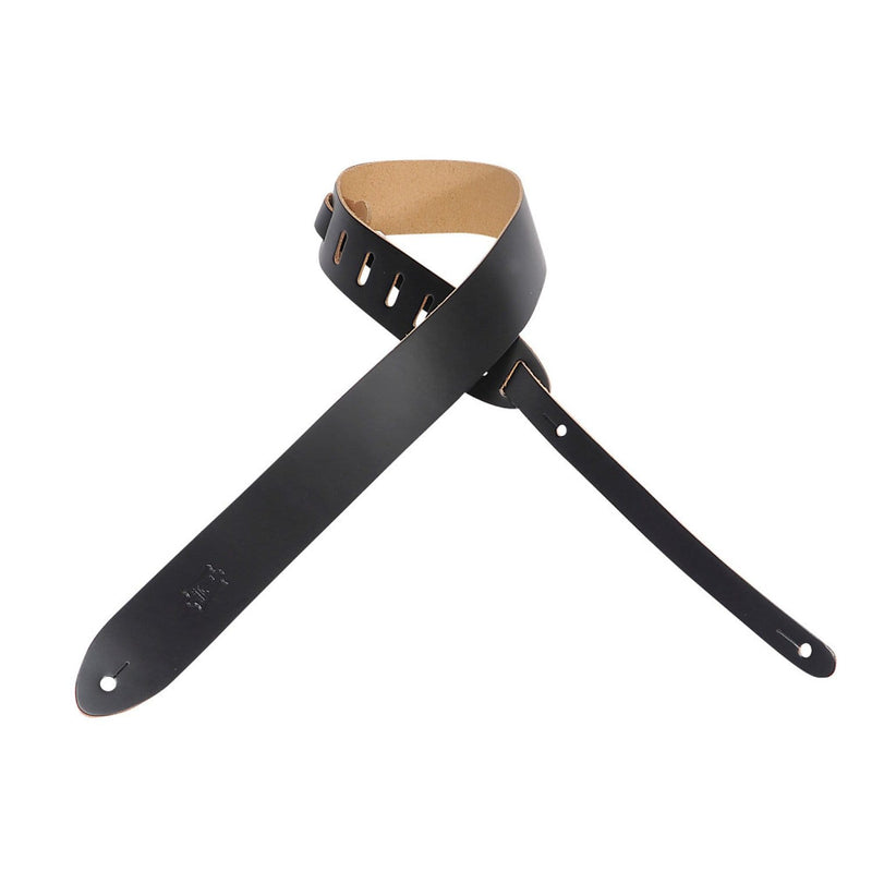 Levy's 2in Wide Genuine Leather Guitar Strap - Black
