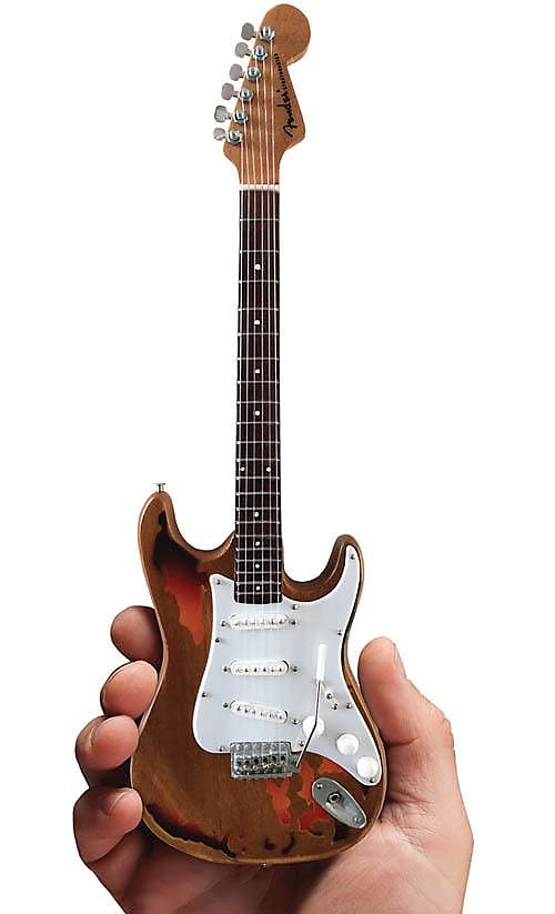 Fender Strat - Aged Sunburst Distressed Finish Miniature Guitar Replica