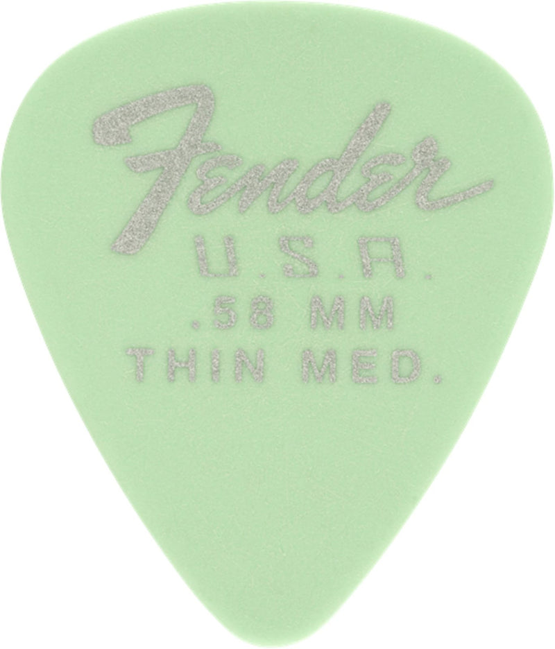 Fender 351 Dura-Tone .58 12-Pack, Surf Green Guitar Picks