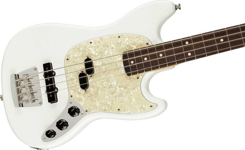 Fender American Performer Mustang Bass, Rosewood Fingerboard, Arctic White