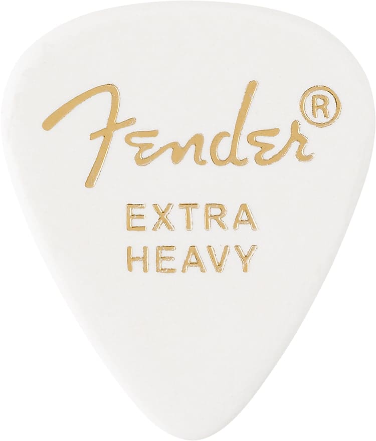 Fender 351 Shape Premium Picks, Extra Heavy, White, 12 Count