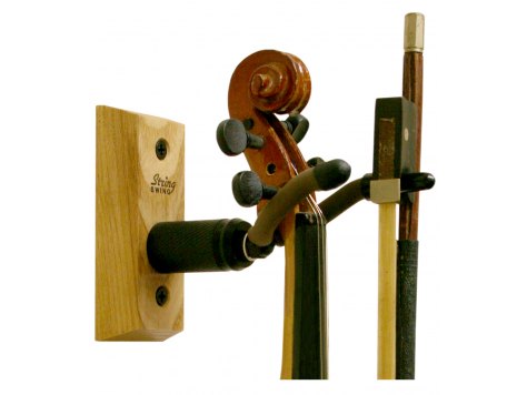 String Swing CC01VS-C Hardwood Violin Hanger w/Bow Holder Cherry