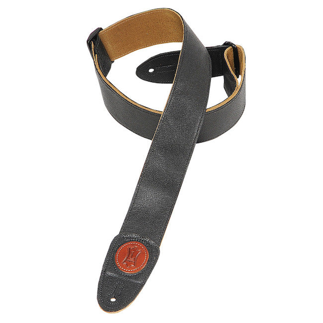 Levy's MSS7G-BLK 2" Wide Garment Leather Guitar Strap - Black