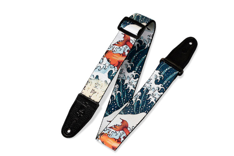 Levy's MPD2-016 Print Polyester Guitar Strap - Fish in Waves