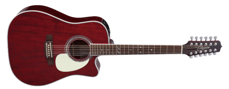 Takamine JJ325SRC-12 John Jorgenson, 12-String Acoustic-Electric Guitar - Gloss Red