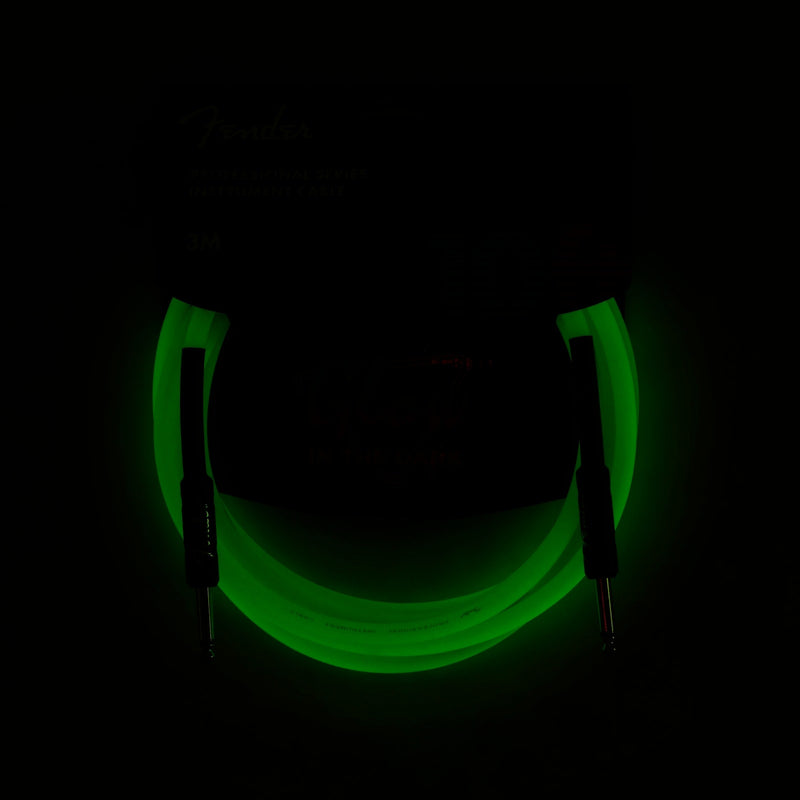 Fender Professional Glow in the Dark Cable, Green, 10'