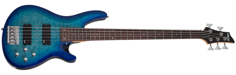 Schecter 592 C-5 Plus Bass Guitar - Ocean Blue Burst