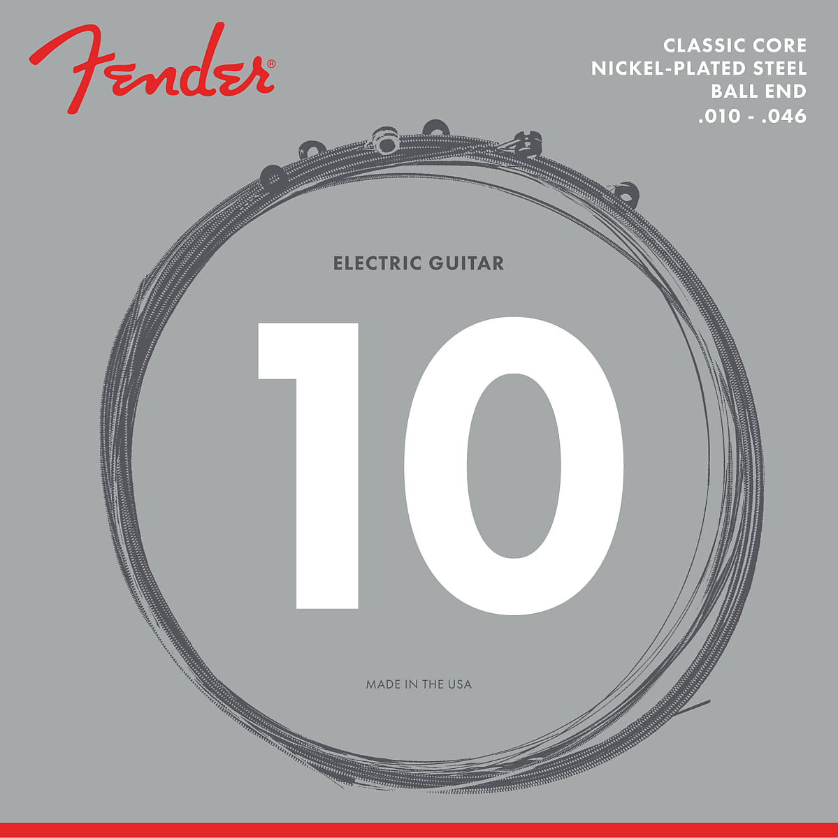 Fender Classic Core Electric Guitar Strings 255R Nickel-Plated Steel .010-.046