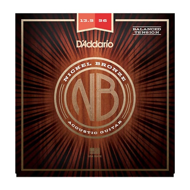 D'Addario NB13556BT Nkl Bronze Acoustic Strings, Balanced Tension Med, 13.5-56