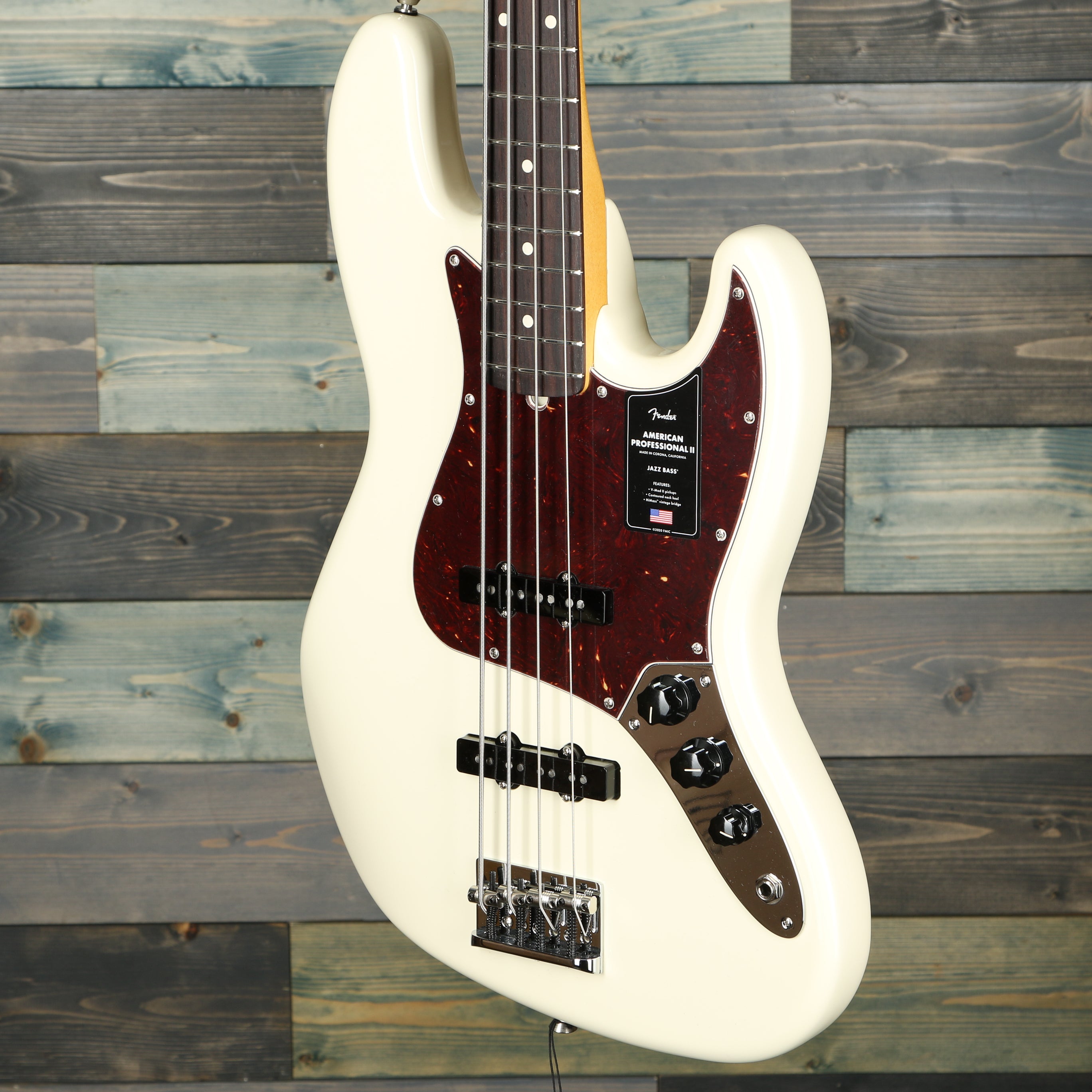 Fender American Professional II Jazz Bass, Rosewood FB, Olympic White w/Case