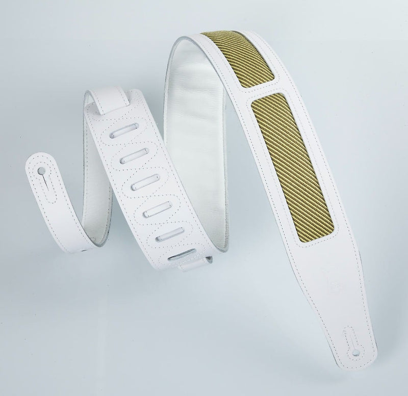 Levy's MCT26A-WHT White with Tweed Fabric Guitar Strap