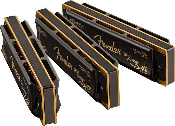 Fender Blues DeVille Harmonica, Pack of 3, with Case