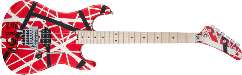 EVH Striped Series 5150, Maple Fingerboard, Red with Black and White Stripes