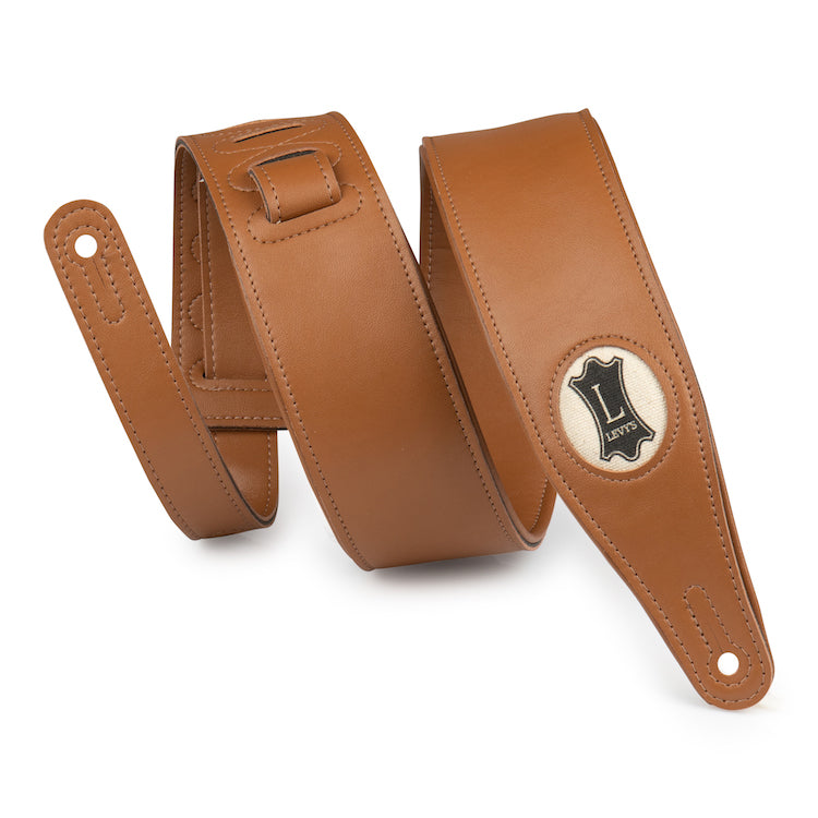 Levy's 2.5" Tan Padded Vegan Leather Strap w/Hemp Levy's Logo