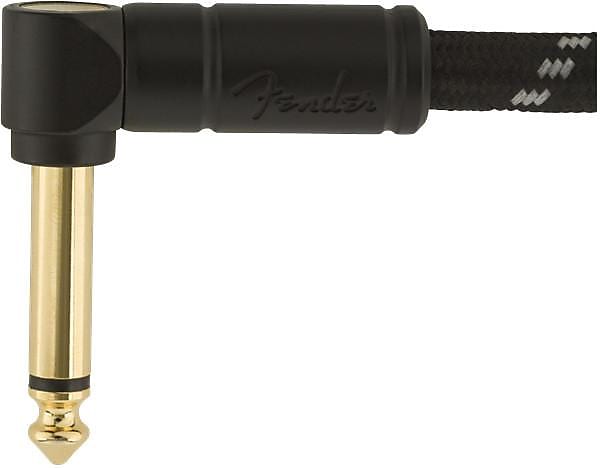 Fender Deluxe Series Instrument Cable, Straight/Angle, 15' Black Tweed
