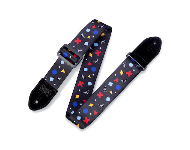 Levy's MP2-002 2in Rad Guitar Strap - Black/Blue/Red/White/Yellow