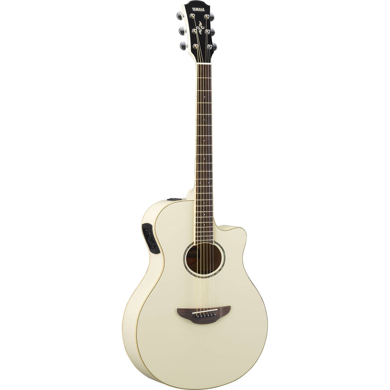Yamaha APX600 Vintage White Thin-line Cutaway A/E Guitar