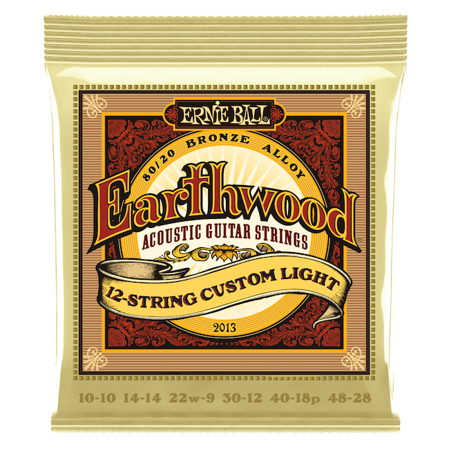 Ernie Ball Earthwood 12-String Custom Light 80/20 Bronze Acoustic Strings 10-48