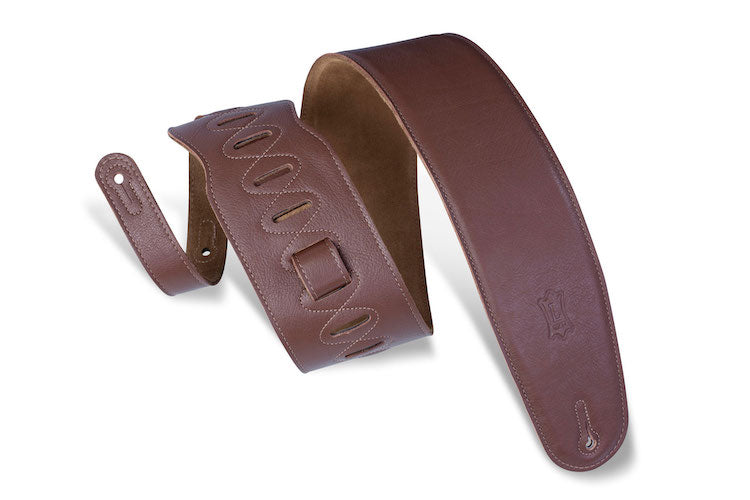Levy's 3 1/2" Wide Brown Garment Leather Bass Strap