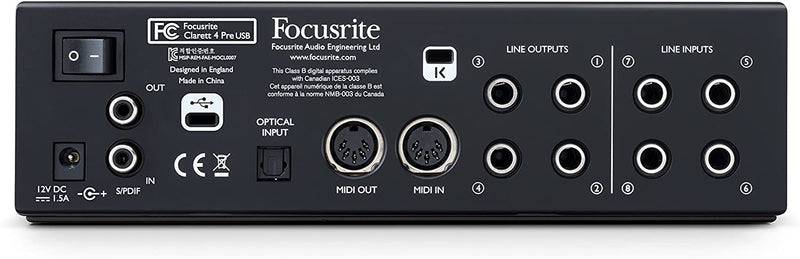 Focusrite Clarett 4Pre USB 18-In/8-Out Audio Interface