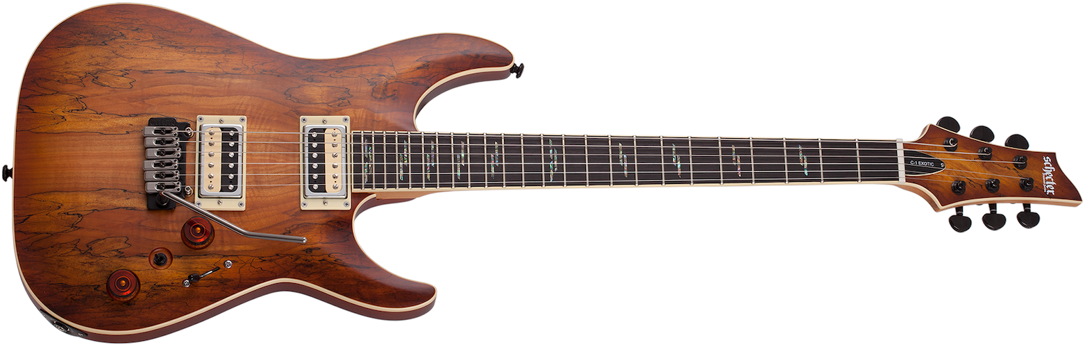 Schecter 3338 C-1 Exotic Spalted Maple - Satin Natural Vintage Burst