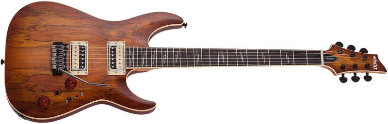 Schecter 3338 C-1 Exotic Spalted Maple - Satin Natural Vintage Burst