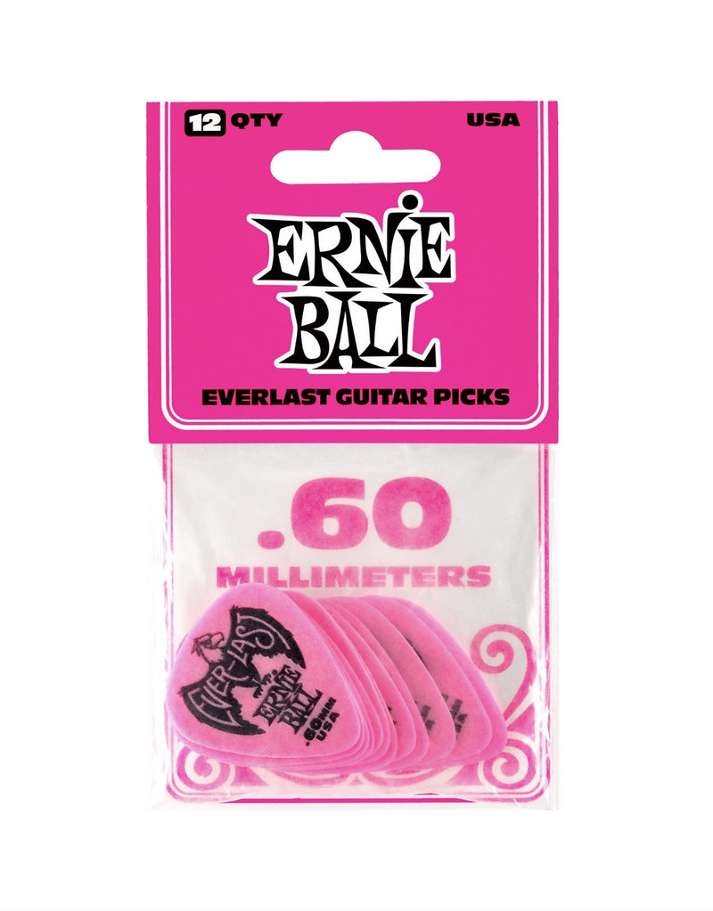 Ernie Ball 9179 .60mm Pink Everlast Picks 12-pack
