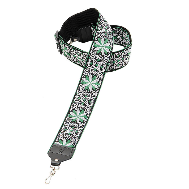 Levy's M10HT-11 2" Hootenanny Jacquard Weave Banjo Strap - Green/White/Black