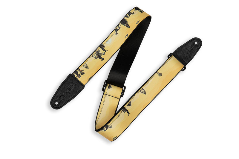 Levy's 2" Poly Calaca Series Guitar Strap - Mariachi design