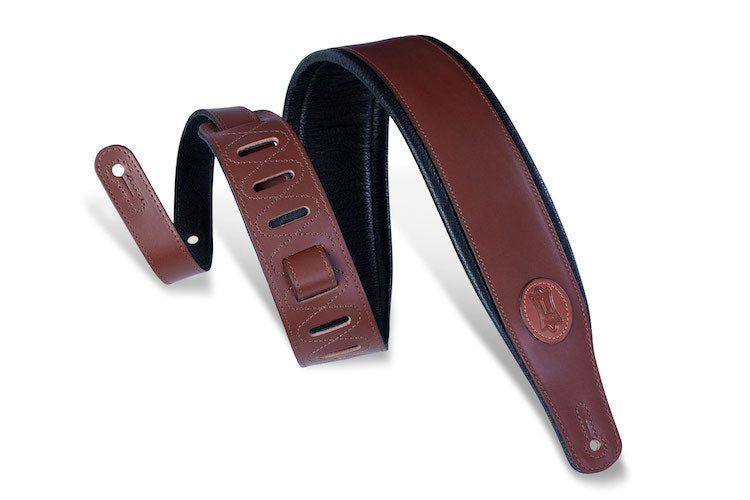 Levy's 3" Wide Brown Veg-tan Leather Guitar Strap
